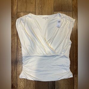 Abercrombie & Fitch White Modal-Blend Sleeveless Top